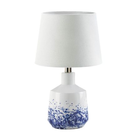WHITE AND BLUE SPLASH TABLE LAMP